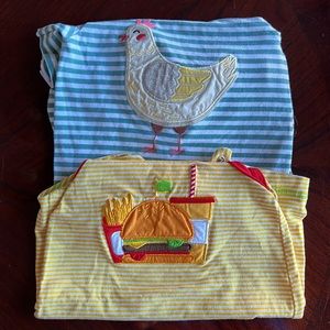 Boys Ricrac & Ruffles Rompers x 2 size 12mo 🐔 🍔